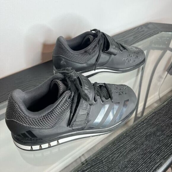 Adidas Men's Lace Up Velcro Powerlift 3.1 Weightlifting Sneakers Black Size 6.5 - Picture 4 of 13